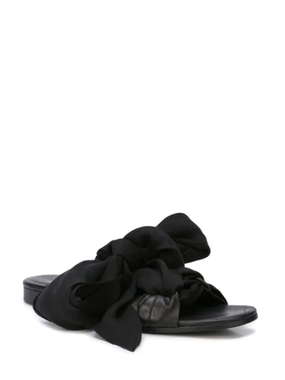 Shop Yohji Yamamoto Bias Ribbon Sandals In Black