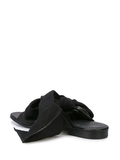 Shop Yohji Yamamoto Bias Ribbon Sandals In Black