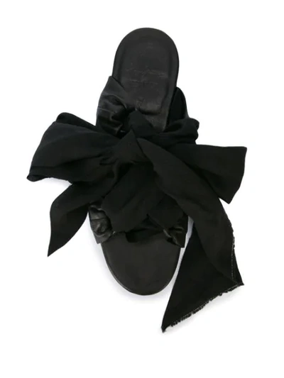 Shop Yohji Yamamoto Bias Ribbon Sandals In Black