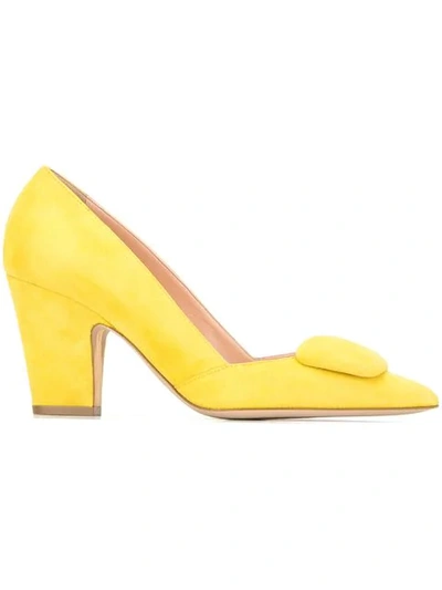 Shop Rupert Sanderson Mid Heel Pumps In Yellow