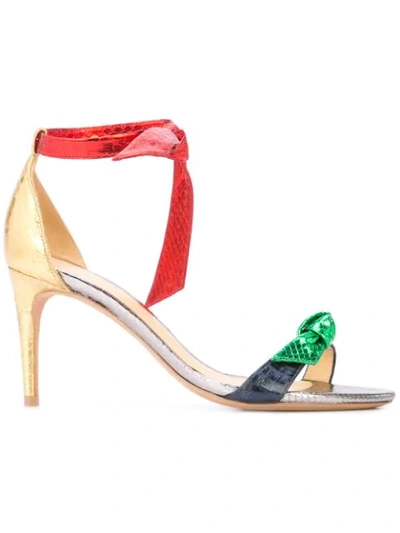 Shop Alexandre Birman Front Strap Sandals In Multicolour
