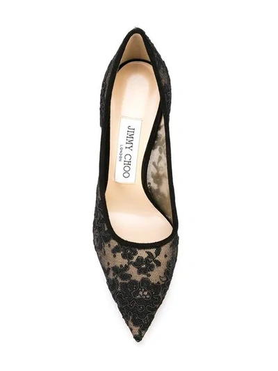 JIMMY CHOO LOVE 100 LACE PUMPS - 黑色