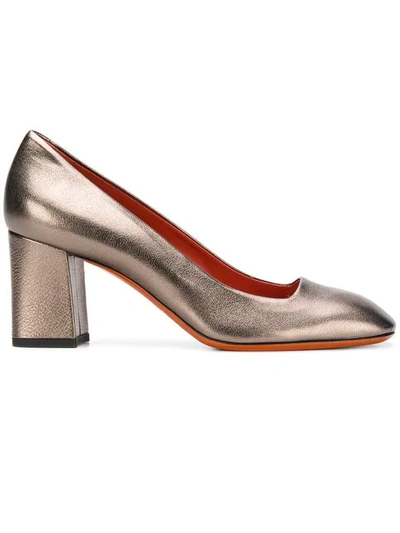 Shop Santoni Metallic Block In Bronzo