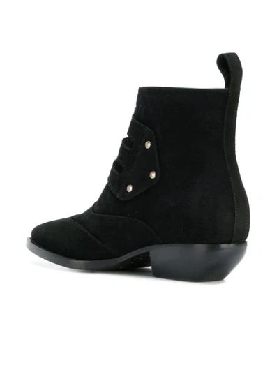 Shop Saint Laurent Buckled Ankle Boots In Black