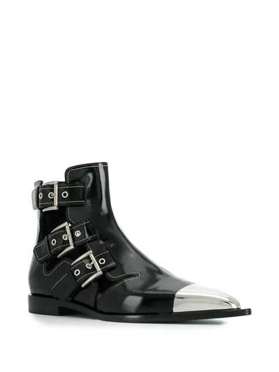 ALEXANDER MCQUEEN CAGE ANKLE BOOTS - 黑色