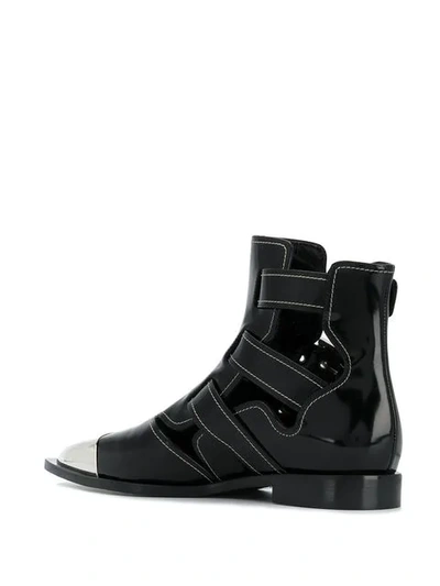 Shop Alexander Mcqueen Cage Ankle Boots In Black