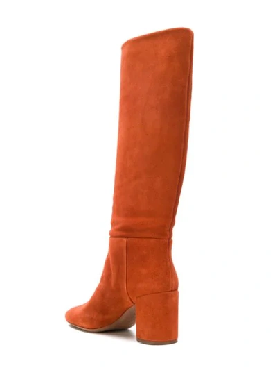 Shop Tory Burch Chunky Heeled Boots In Orange