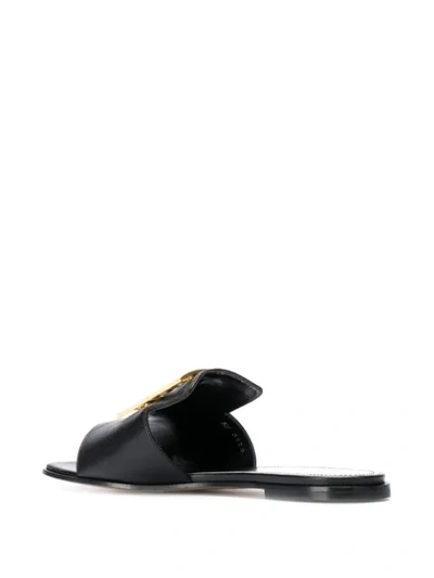 Shop Givenchy Logo Plaque Slides In Black