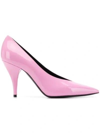 Shop Casadei Pointed Toe Pumps In Pink