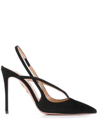 Shop Aquazzura Classic Pointed Pumps In Black