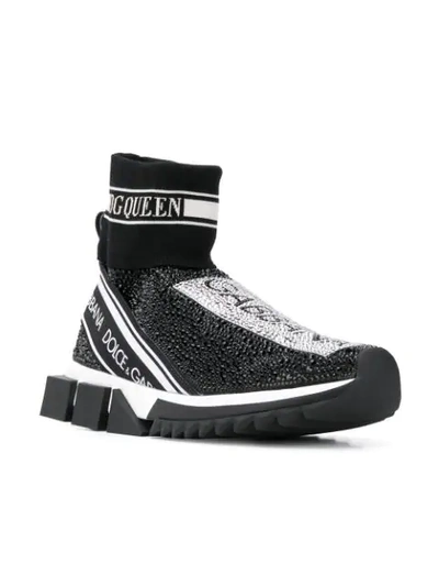 Shop Dolce & Gabbana Sock-style Sneakers In Black
