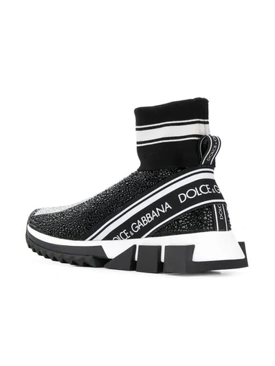 Shop Dolce & Gabbana Sock-style Sneakers In Black