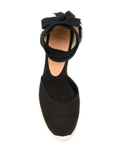 Castaã±er Black Canvas Carina Wedges In Black