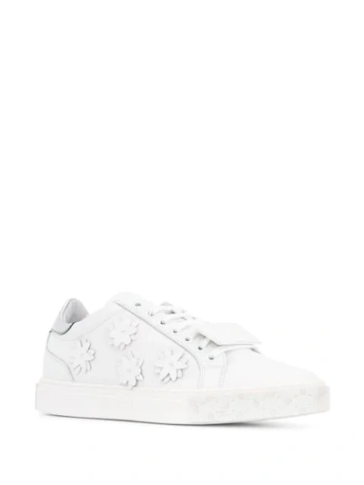 Shop Blumarine Flower Patch Sneakers In White
