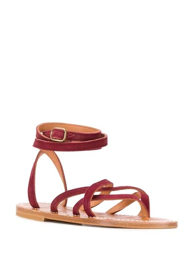 Shop Kjacques Zenobie Flat Sandals In Red