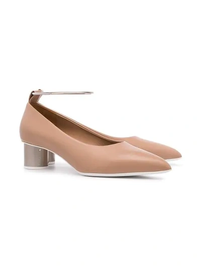 Shop Jil Sander Nude 40 Anklet Pumps In Neutrals