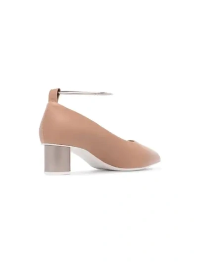 Shop Jil Sander Nude 40 Anklet Pumps In Neutrals