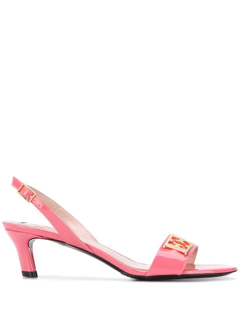 pink sandals kitten heel