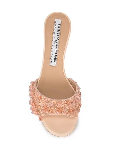 Shop Tabitha Simmons X Brock Collection Beaded Kitten Heel Mules In Pink