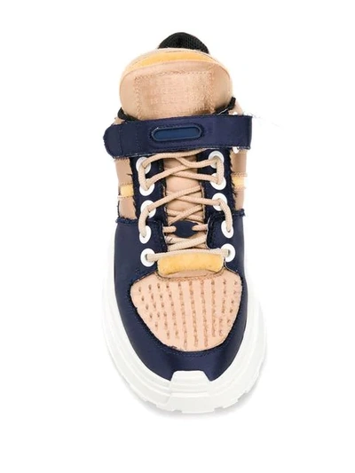 Shop Maison Margiela Navy And Pink Sneakers In Blue