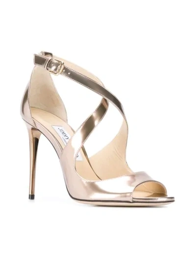 Shop Jimmy Choo Emily 100 Sandals In Gold