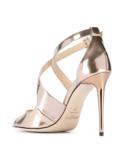 Shop Jimmy Choo Emily 100 Sandals In Gold