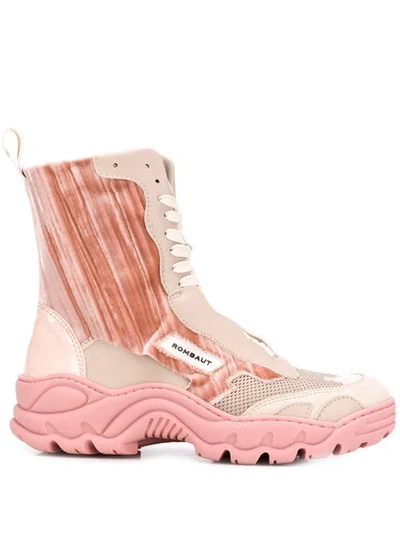 Shop Rombaut Contrast Panel Boots In Pink