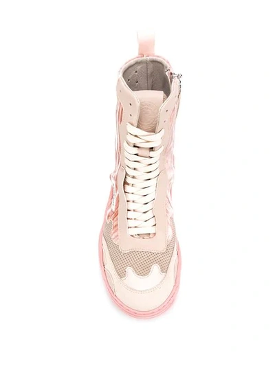Shop Rombaut Contrast Panel Boots In Pink