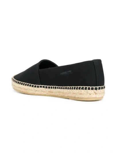 SAINT LAURENT LOGO EMBROIDERED ESPADRILLES - 黑色