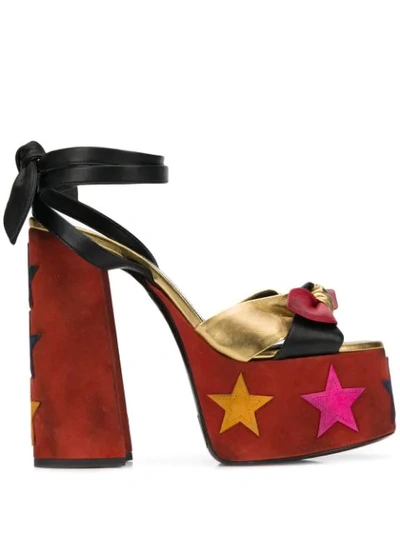 Shop Saint Laurent Paige 85 Sandals In Red ,yellow