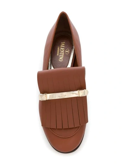 Shop Valentino Garavani Uptown Loafers In Brown