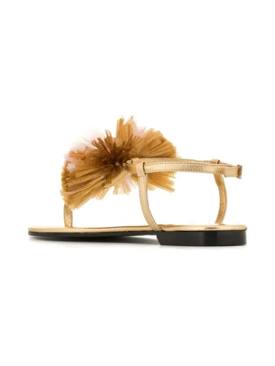 Shop Avec Modération Ruffled Sandals In Gold