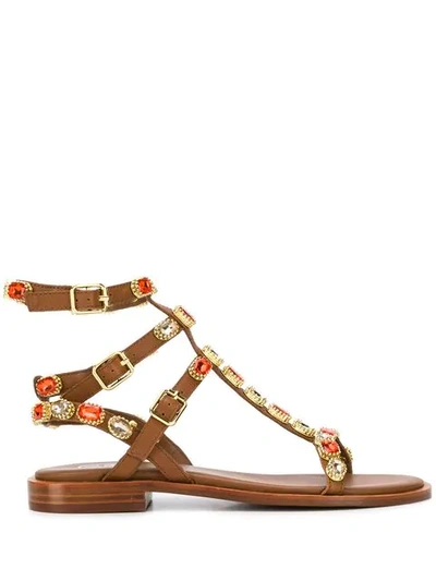 ASH PASSION EMBELLISHED SANDALS - 棕色