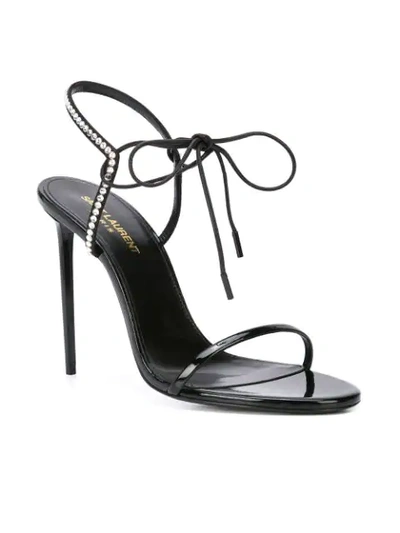 Shop Saint Laurent Robin Crystal Embellished Sandals In 1000