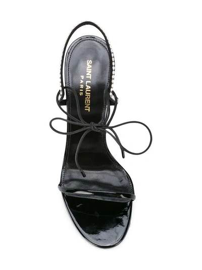 Shop Saint Laurent Robin Crystal Embellished Sandals In 1000
