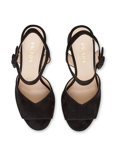 Shop Prada Platform Sandals In F0002 Black