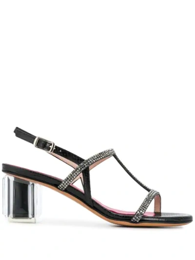 Shop Albano Embellished Strap Sandals In Black