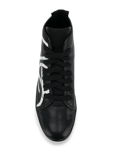 Shop Calvin Klein 205w39nyc Printed Hi-top Sneakers In Black