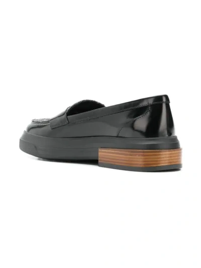 Shop Tod's Flatform Penny Loafers In Black