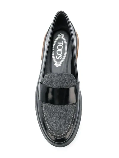 Shop Tod's Flatform Penny Loafers In Black