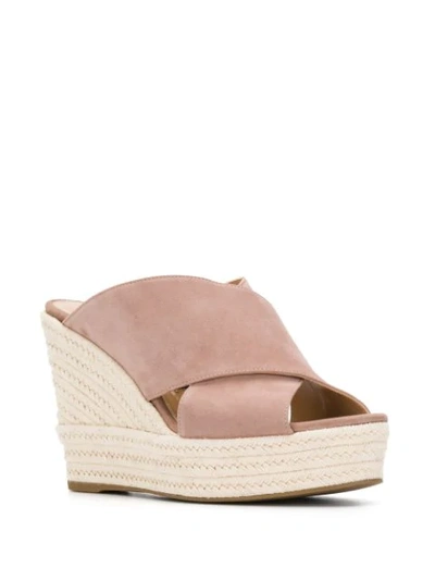 Shop Sergio Rossi High Wedge Sandals In Pink