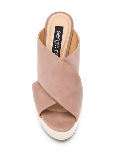 Shop Sergio Rossi High Wedge Sandals In Pink