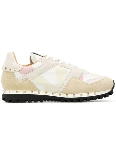 Shop Valentino Soul Rockstud Sneakers In White