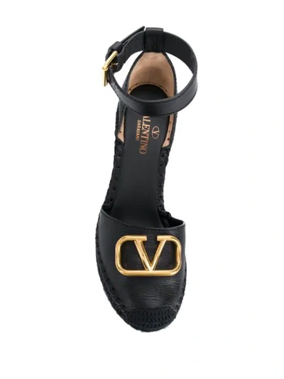 Shop Valentino Garavani Vlogo Sandals In Black