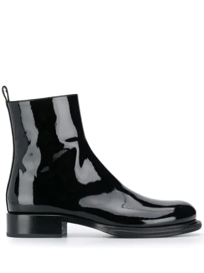 Shop Ann Demeulemeester Vernice Boots In Black