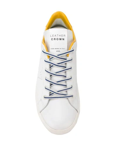 Shop Leather Crown Sneakers Mit Logo-patch In White