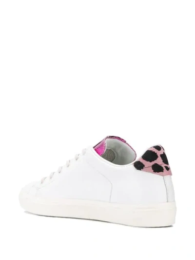 Shop Leather Crown Metallic Detail Sneakers In White