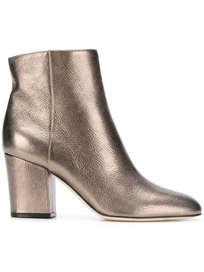Shop Sergio Rossi Metallic Ankle Boots