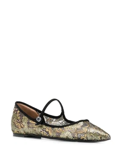Shop Tabitha Simmons Hermione Spark Ballerina Shoes In Gold ,black