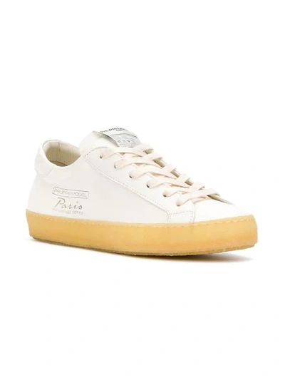 Shop Philippe Model Paris Lace-up Leather Trainers In White